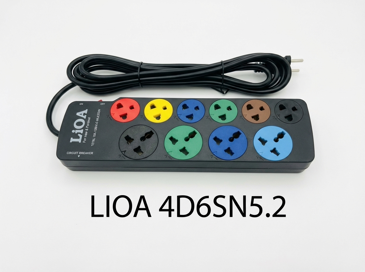 Ổ CẮM LiOA 4D6SN5.2 (5 MÉT – 10 Ổ CẮM) THẾ HỆ MỚI